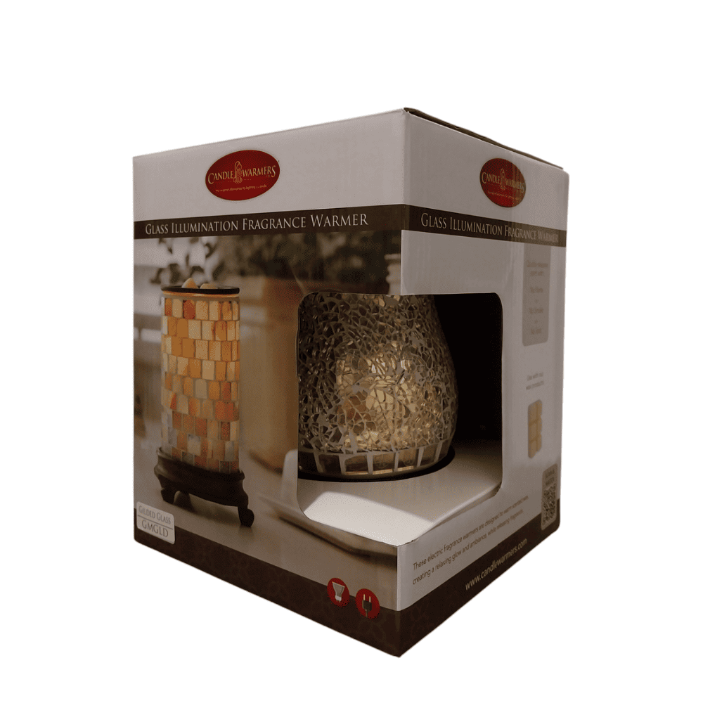 Lampe chauffe-cire parfumée électrique GOLDED GLASS mosaïque dorée - CANDLE WARMERS® Déco et Senteur du Monde