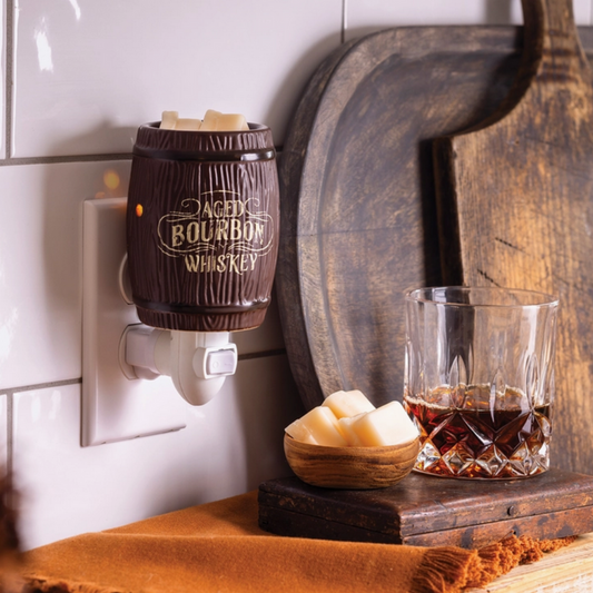 CANDLE WARMERS® - Lampe électrique BOURBON BARREL marron pour cire de soja