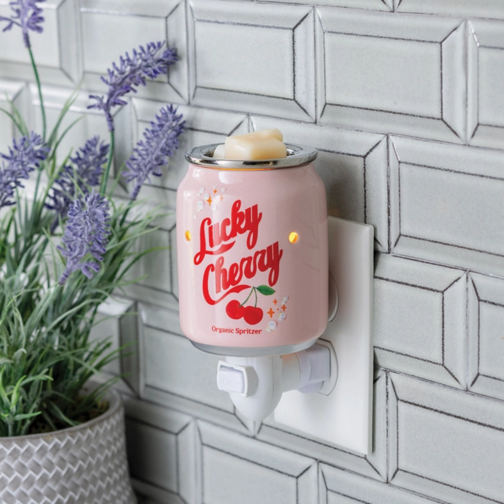 CANDLE WARMERS® - Lampe électrique LUCKY CHERRY rose pour cire de soja
