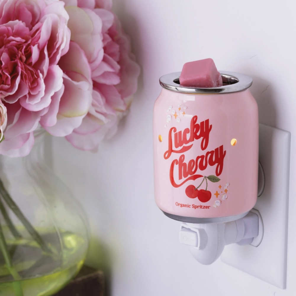 CANDLE WARMERS® - Lampe électrique LUCKY CHERRY rose pour cire de soja