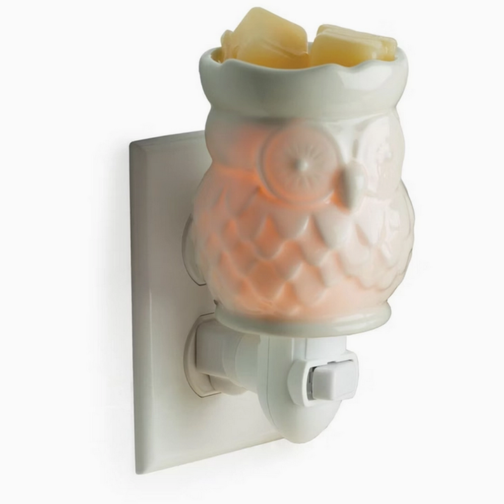 CANDLE WARMERS® - Lampe électrique OWL blanche pour cire de soja