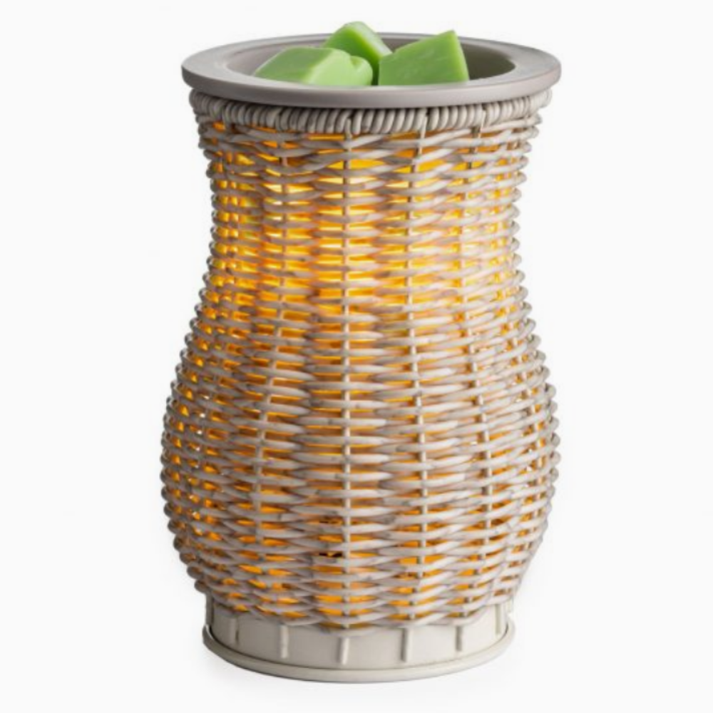 Lampe chauffe-cire parfumée électrique EN OSIER LAVÉ GRIS - CANDLE WARMERS®