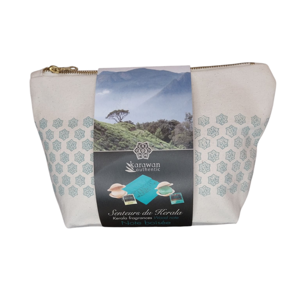 Grande trousse cadeau bien-être ayurvéda - soin kerala note boisee