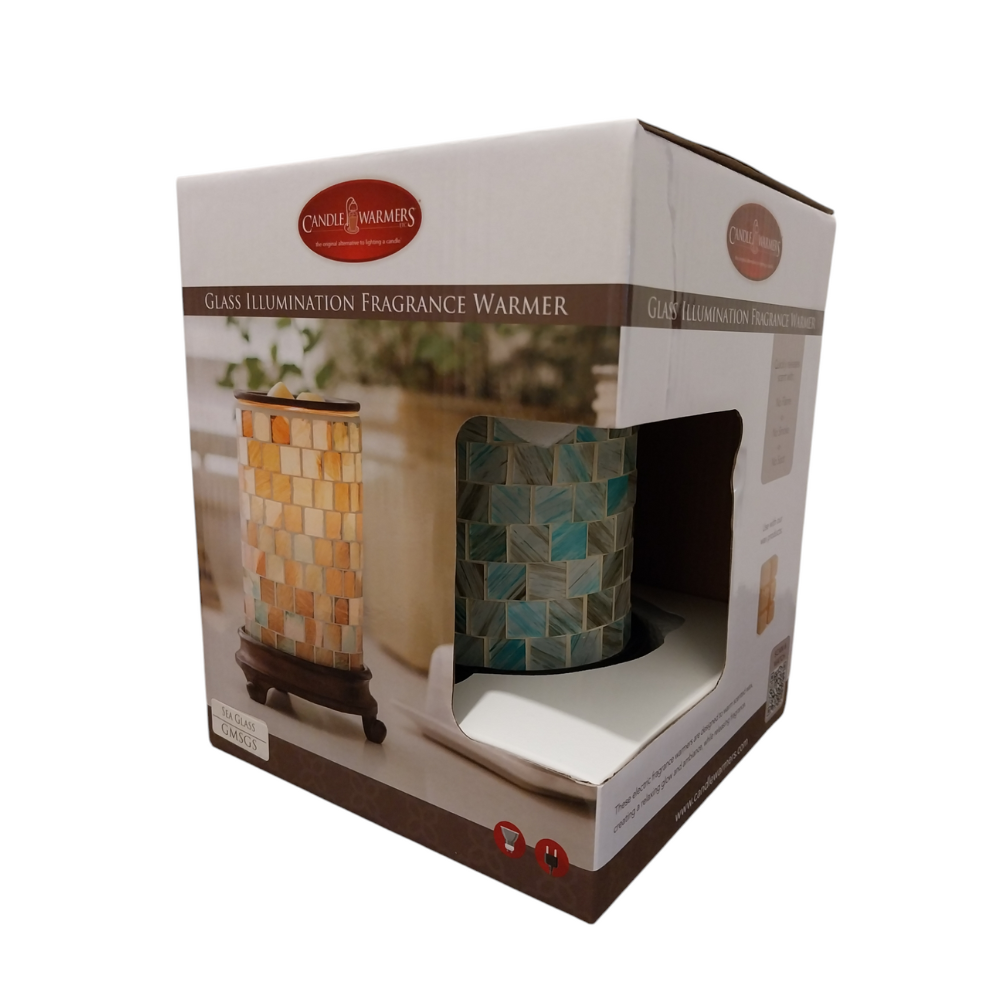 CANDLE WARMERS® - Lampe chauffe-cire parfumée électrique en verre mosaïque SEA GLASS