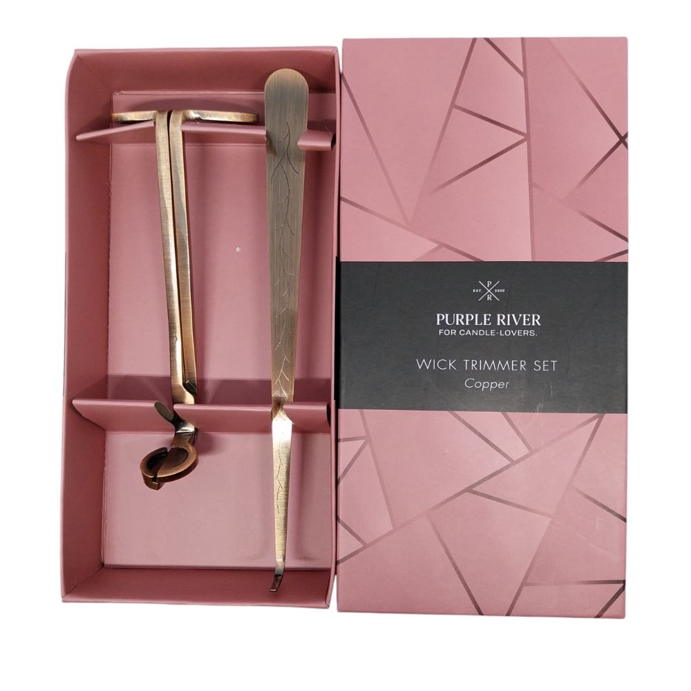 Accessoires pour bougies coffret cadeau ciseaux et extincteur de bougies - Cuivre