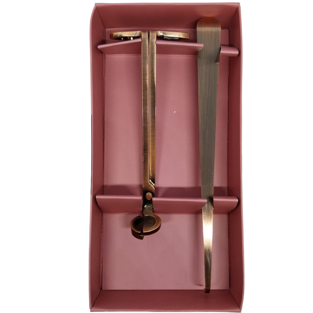 Accessoires pour bougies coffret cadeau ciseaux et extincteur de bougies - Cuivre
