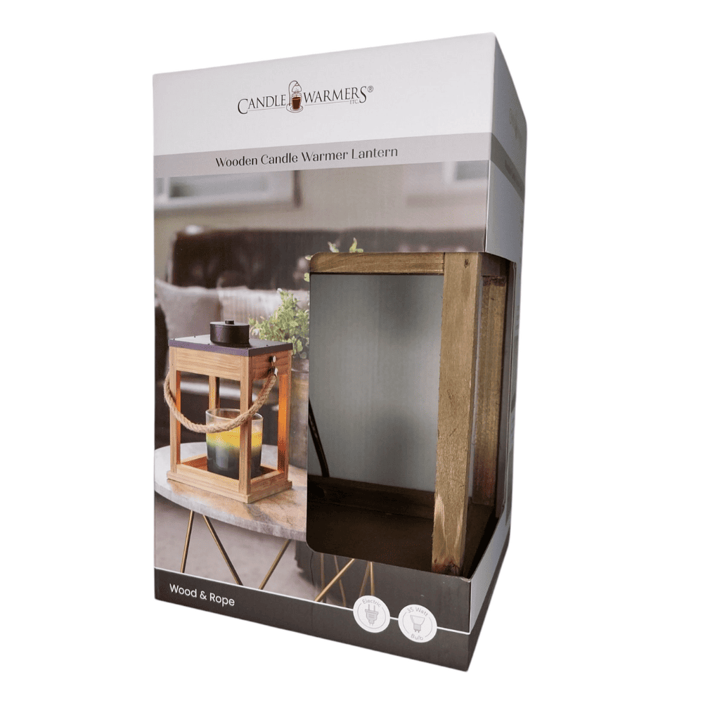 Lanterne électrique en bois et corde pour bougies parfumées CANDLE WARMERS®