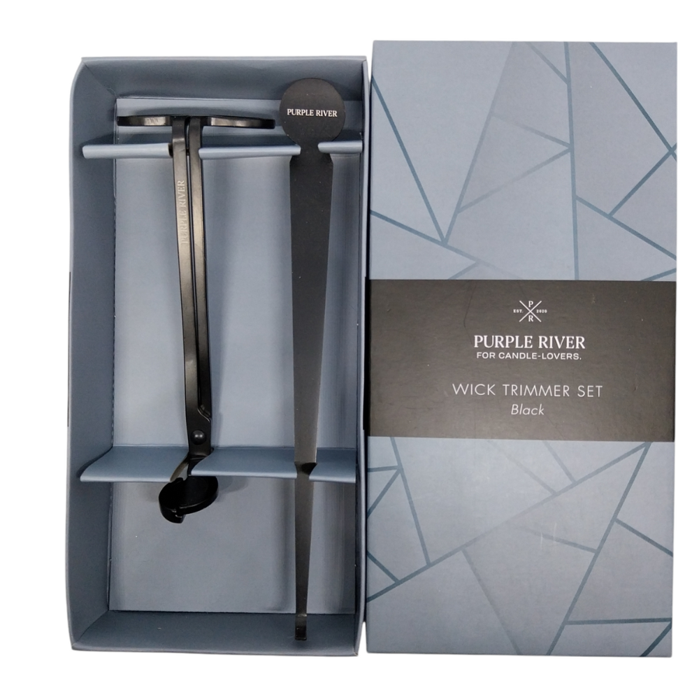 Accessoires pour bougies coffret cadeau ciseaux et extincteur de bougies - Noir