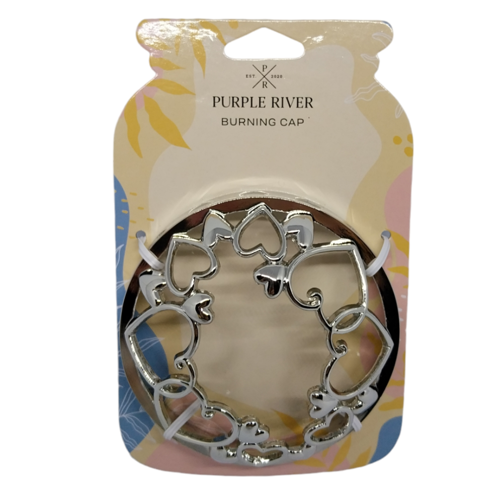 Couvercle métal coeur pour Grandes bougies 623 g Purple River - Heart Silver