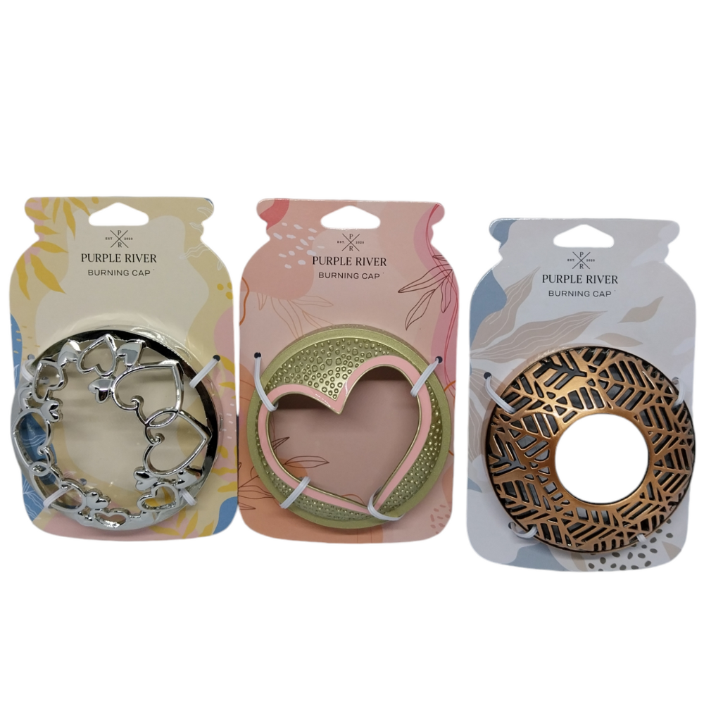 Couvercle métal coeur pour Grandes bougies 623 g Purple River - Heart Silver