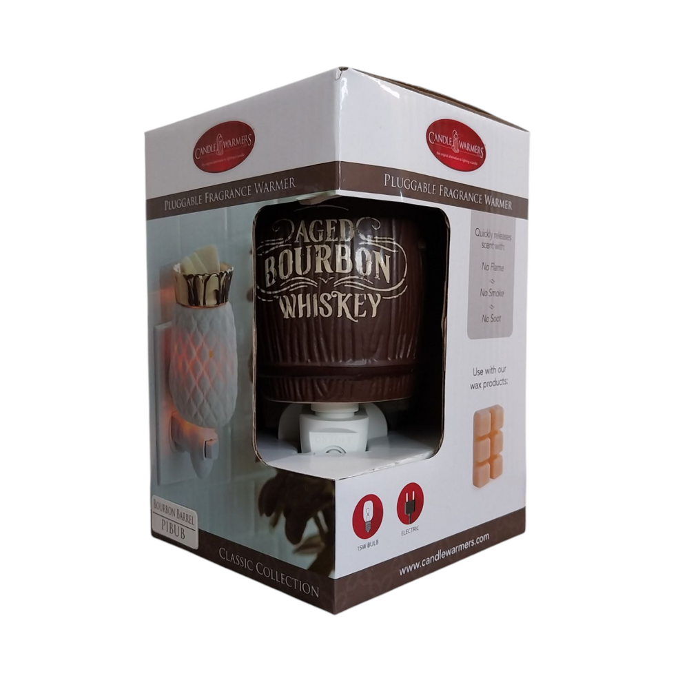 CANDLE WARMERS® - Lampe électrique BOURBON BARREL marron pour cire de soja