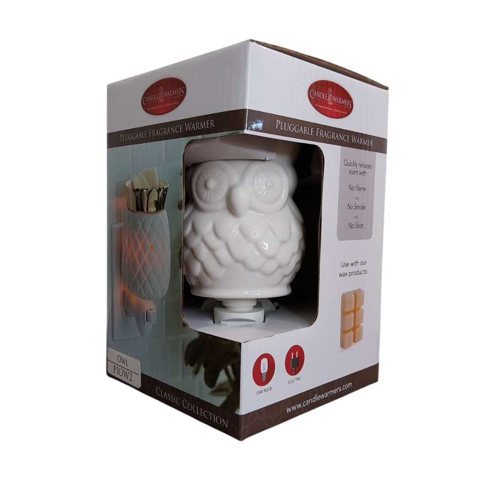 CANDLE WARMERS® - Lampe électrique OWL blanche pour cire de soja
