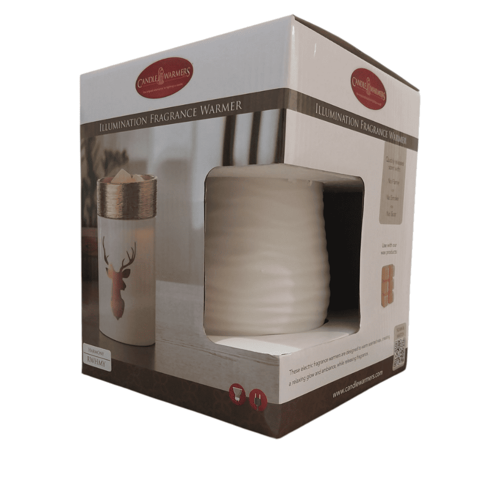 Lampe chauffe-cire parfumée électrique HARMONY blanc mat - CANDLE WARMERS® Déco et Senteur du Monde