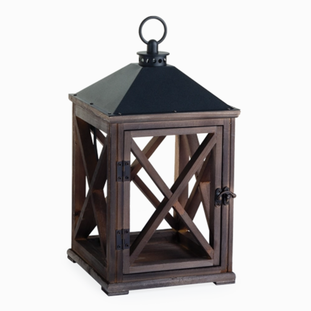 Lanterne électrique en bois espresso pour bougies parfumées CANDLE WARMERS®