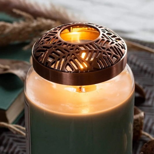 Couvercle métal cuivré pour Grandes bougies 623 g Purple River - Leaf Copper
