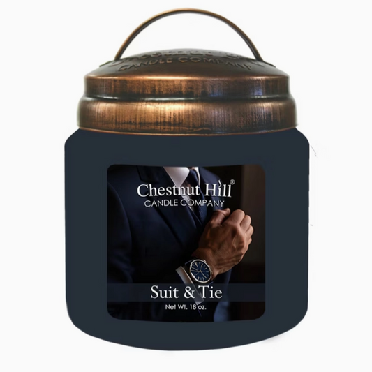 Bougie parfumée cire de soja 450g - Costume et Cravate - Chestnut Hill candle company