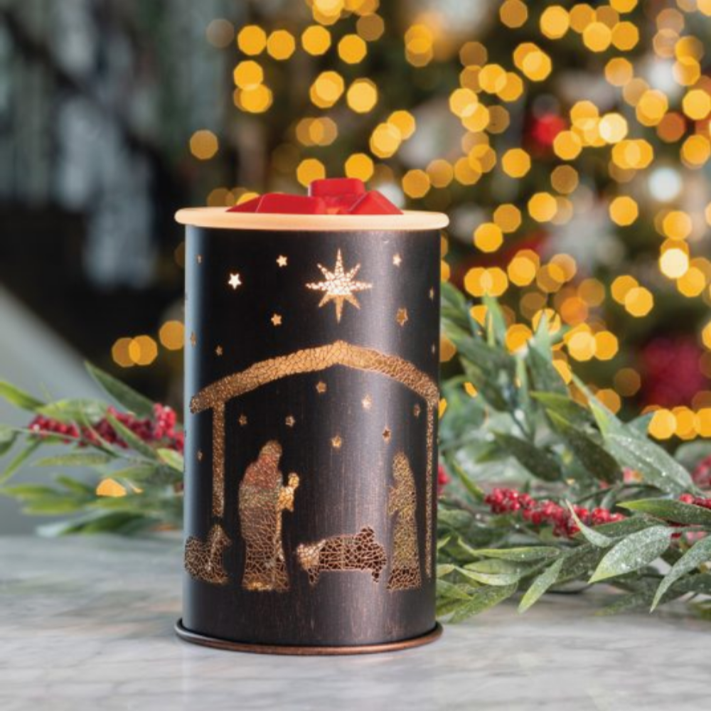 Brûleur électrique Nativité avec fondant parfumé – ambiance cosy et festive