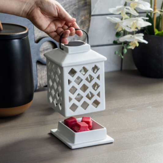 Lampe chauffe-cire Canopy Trellis Lantern – détail design motif treillis