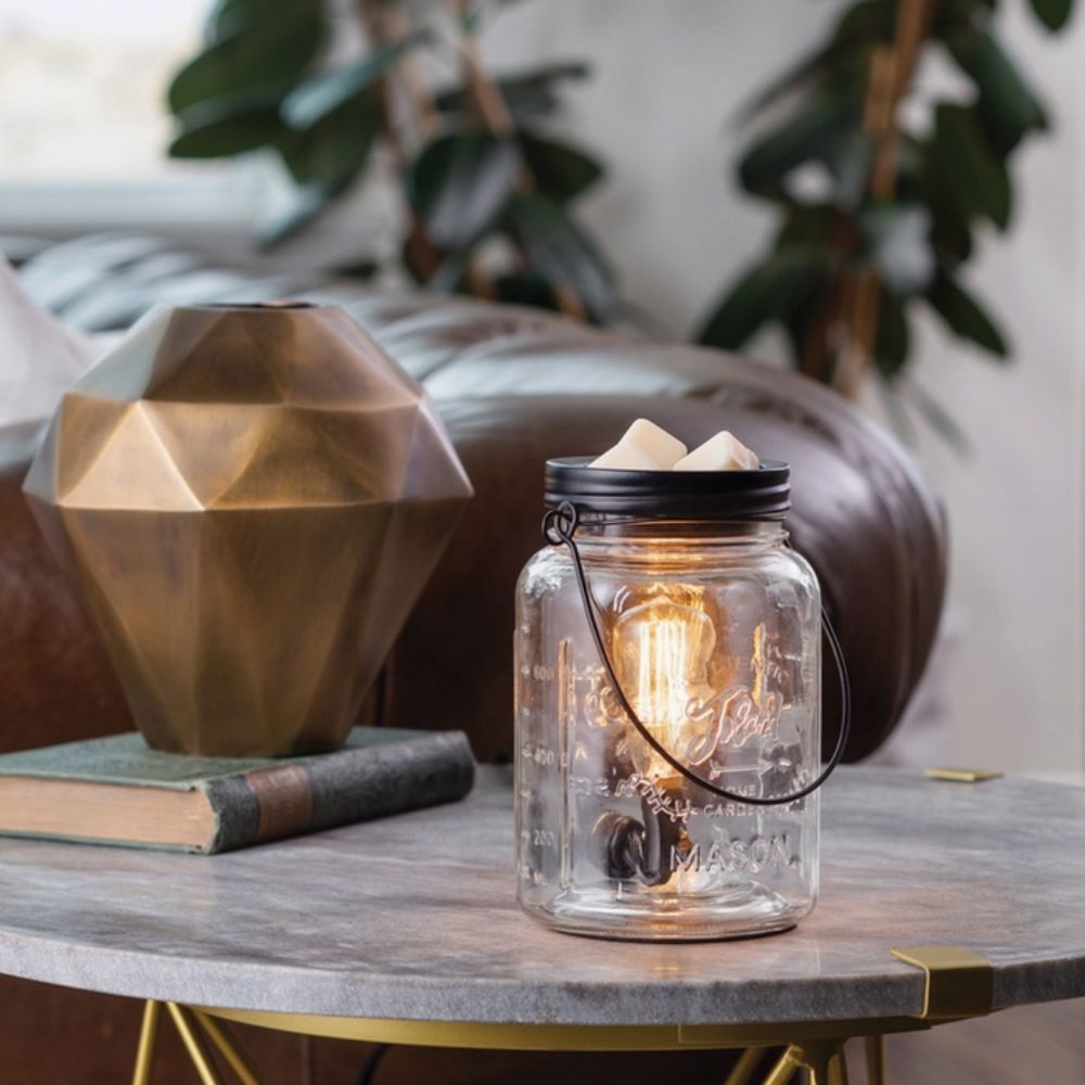 Brûleur électrique Edison Bocal Mason avec fondant parfumé – ambiance chaleureuse et sécurisée