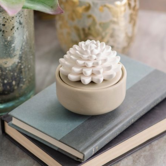 Diffuseur passif en céramique AIROME avec fleur en porcelaine SUCCULENT