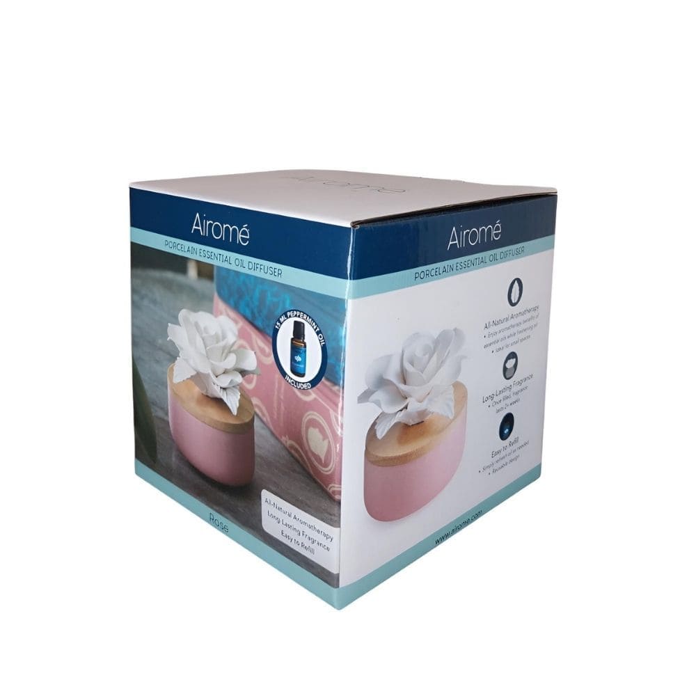 Diffuseur passif en céramique AIROME ROSE avec fleur en porcelaine