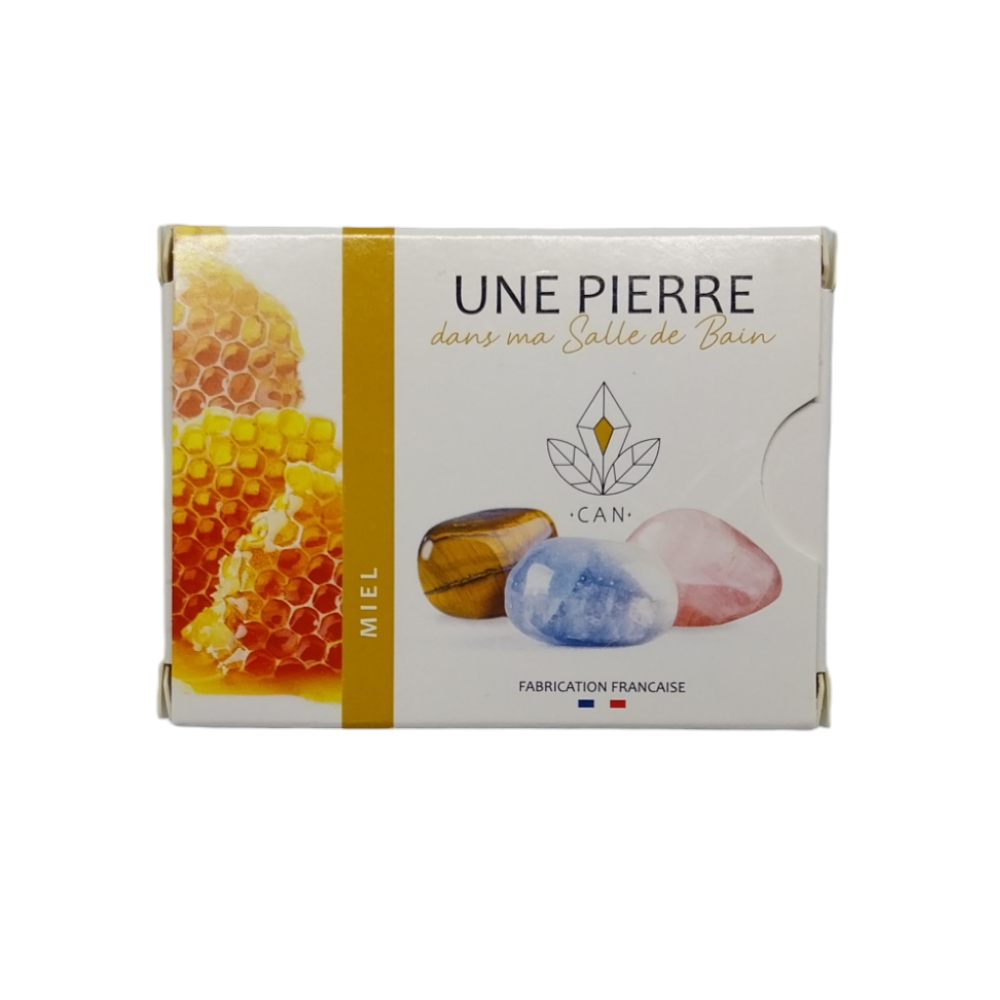 Savon Miel - avec pierres naturelles