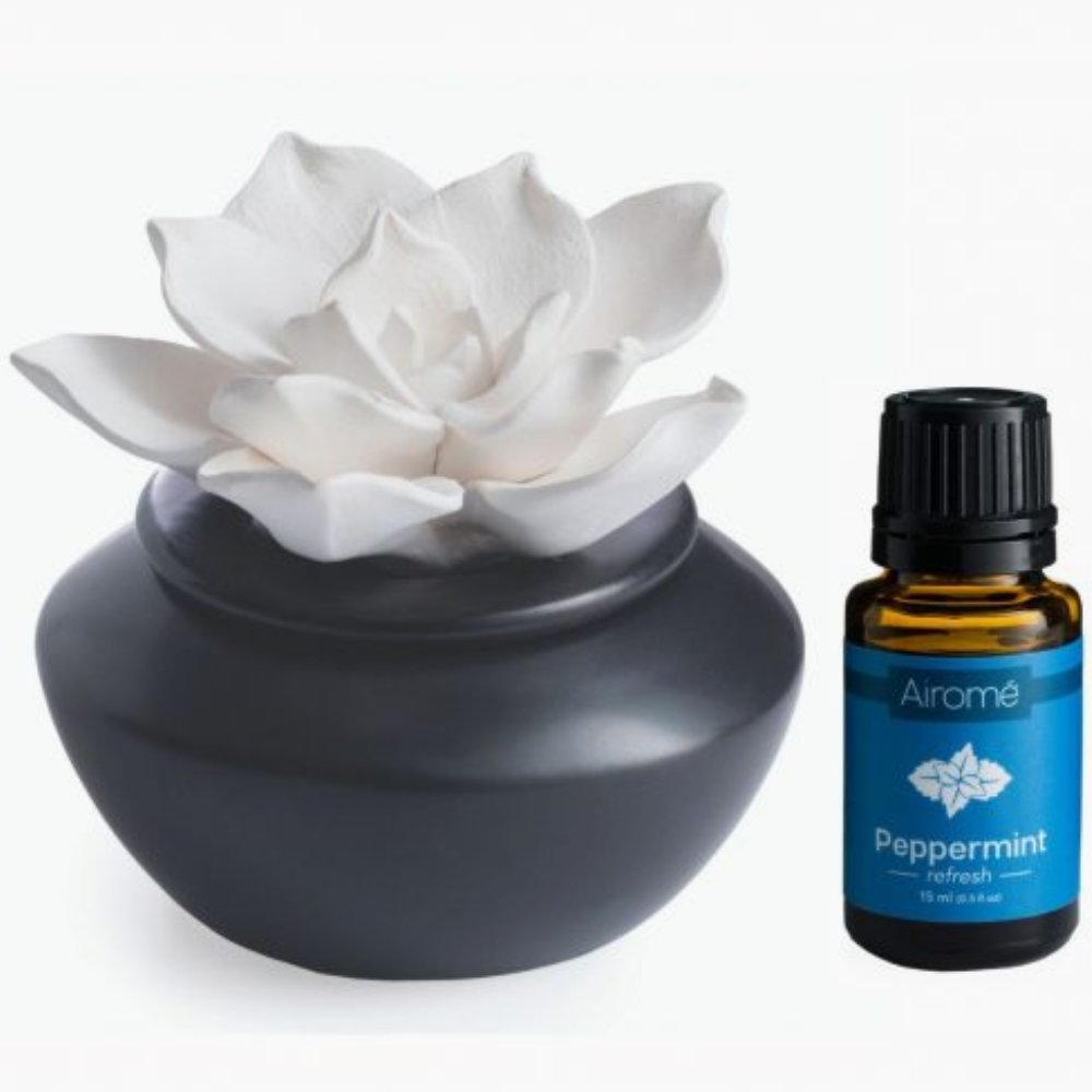 Diffuseur passif en céramique AIROME GARDENIA avec fleur en porcelaine