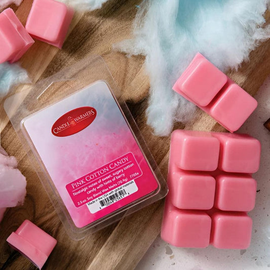 Fondant Candle Warmers Barbe à papa rose avec illustration de parfum gourmand sucré