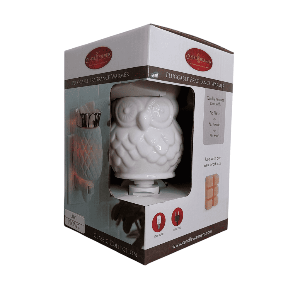 Emballage boîte-cadeau d'origine de la lampe murale à parfum électrique Hibou CANDLE WARMERS®.
