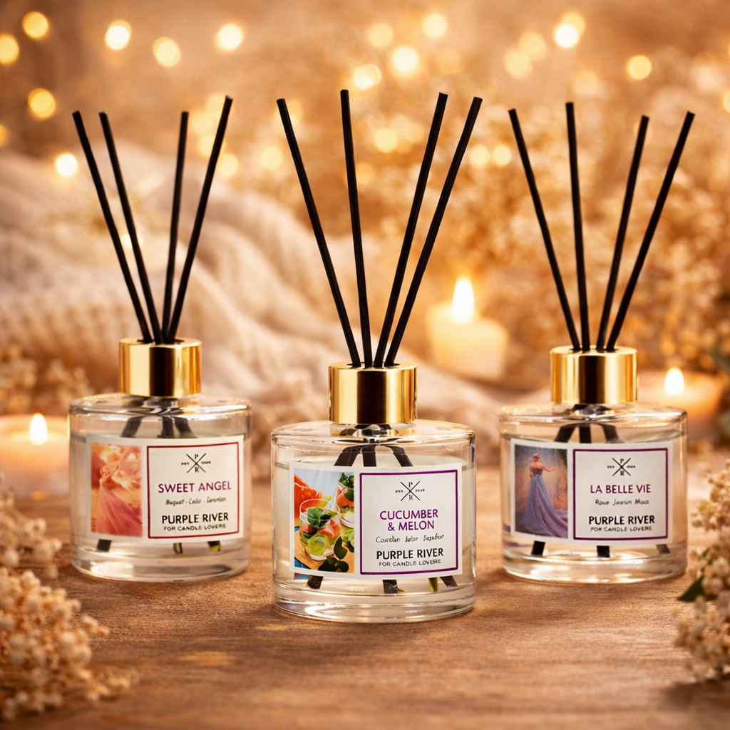 Diffuseurs de parfum à roseaux Purple River - Déco et Senteur du Monde