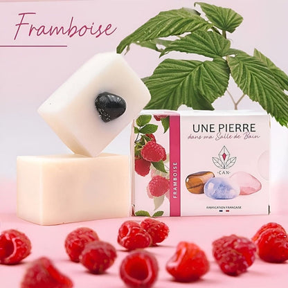 Savon Framboise aux pierres naturelles – Soin Naturel & Bien-Être