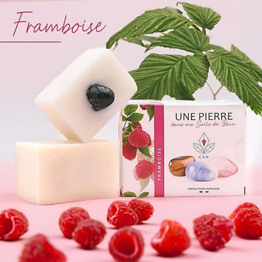Savon Framboise aux pierres naturelles – Soin Naturel & Bien-Être