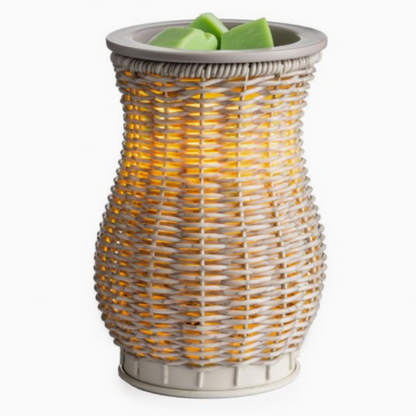 Lampe chauffe-cire parfumée électrique EN OSIER LAVÉ GRIS - CANDLE WARMERS®
