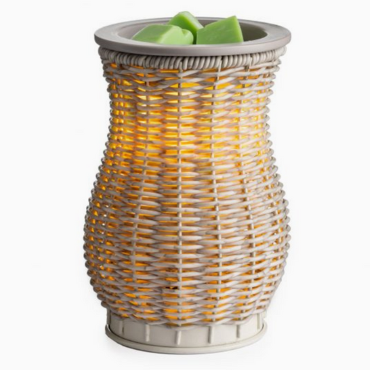 Lampe chauffe-cire parfumée électrique EN OSIER LAVÉ GRIS - CANDLE WARMERS®