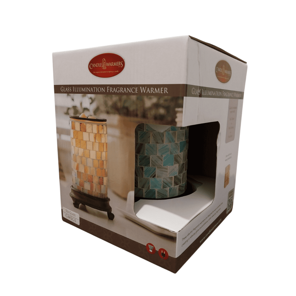 Lampe chauffe-cire parfumée électrique en verre mosaïque SEA GLASS - CANDLE WARMERS® Déco et Senteur du Monde