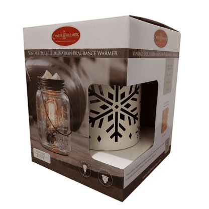 Lampe chauffe-cire parfumée électrique Flocon de Neige Edison blanche - CANDLE WARMERS® Déco et Senteur du Monde