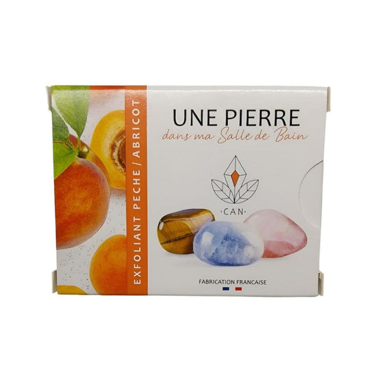 Savon Exfoliant Pêche Abricot avec pierres naturelles – Bien-Être
