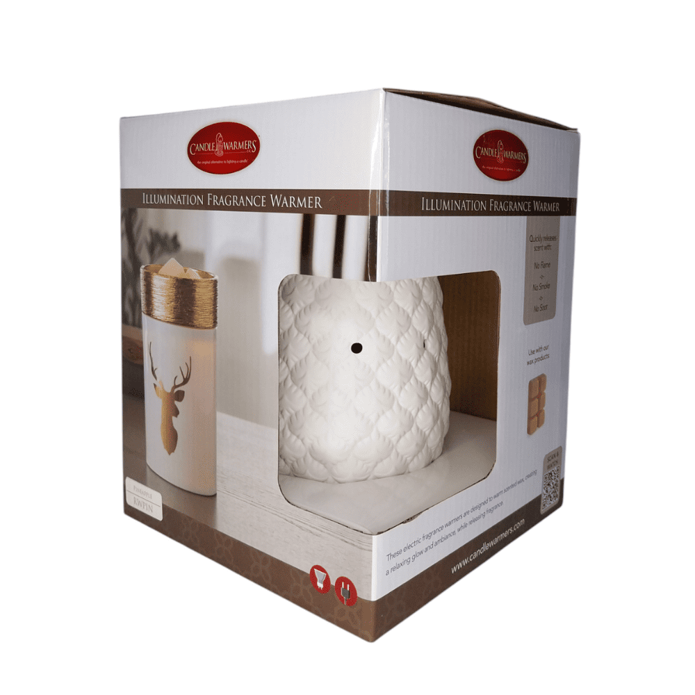 Lampe chauffe-cire parfumée électrique PINEAPPLE blanc/or - CANDLE WARMERS® Déco et Senteur du Monde