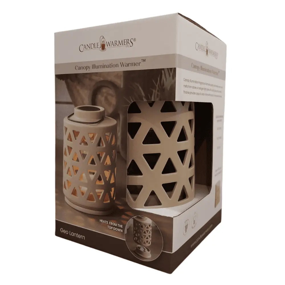 Lampe électrique chauffe-cire CANOPY GEO BEIGE - CANDLE WARMERS® Déco et Senteur du Monde