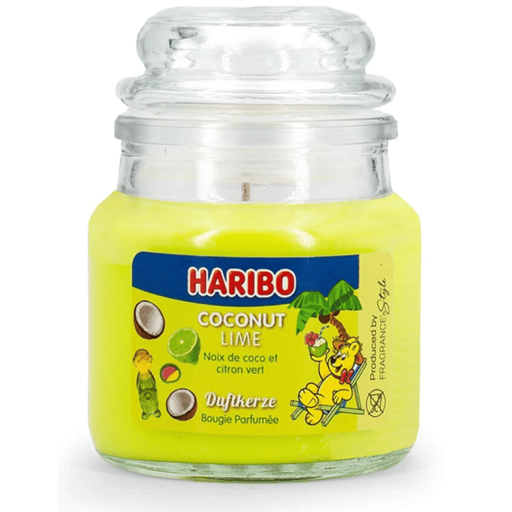 Haribo petite bougie parfumée en verre 85 g - Coconut Lime Déco et Senteur du Monde