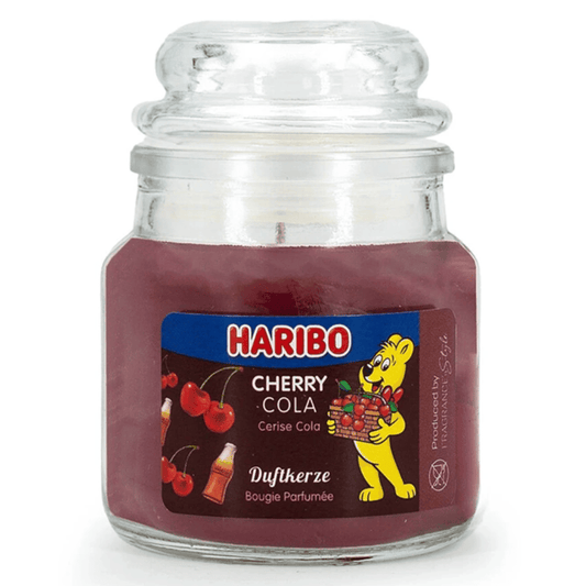 Haribo petite bougie parfumée en verre 85 g - Cherry Cola Déco et Senteur du Monde