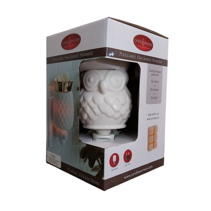 CANDLE WARMERS® - Lampe électrique OWL blanche pour cire de soja