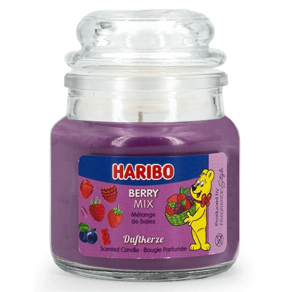 Haribo petite bougie parfumée en verre 85 g - Berry Mix Déco et Senteur du Monde