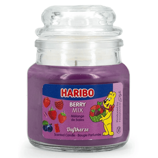 Haribo petite bougie parfumée en verre 85 g - Berry Mix Déco et Senteur du Monde