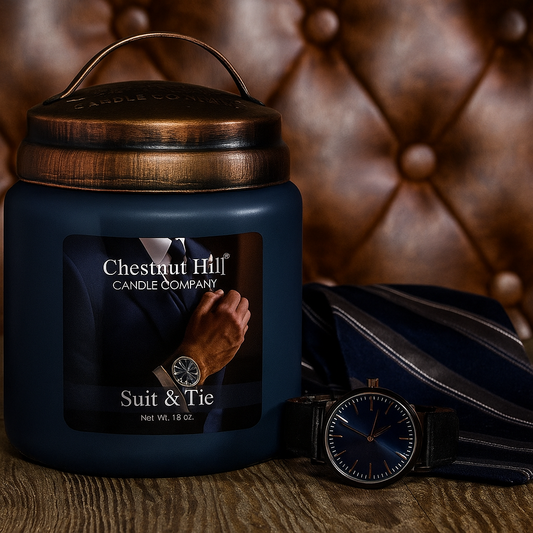 Bougie parfumée cire de soja 450g - Costume et Cravate - Chestnut Hill candle company