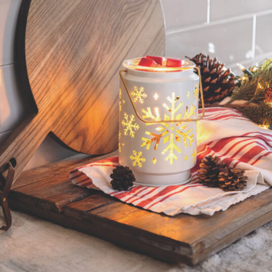 Brûleur électrique Flocon de Neige avec fondant parfumé – atmosphère cosy et enchanteresse