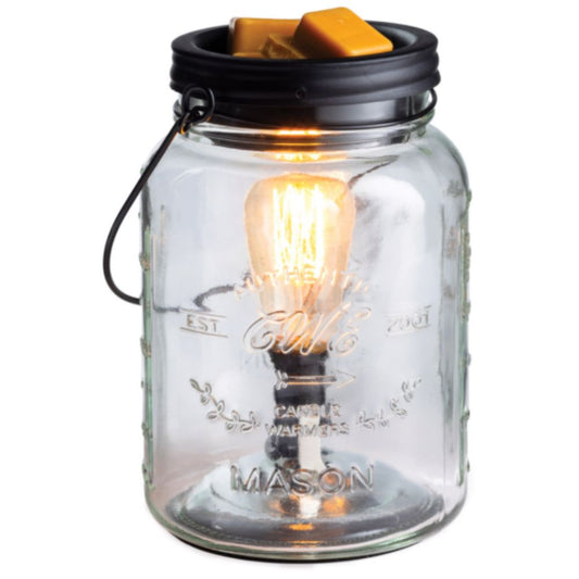 Brûleur électrique pour cire parfumée – lampe chauffe-cire Edison Bocal Mason verre et métal
