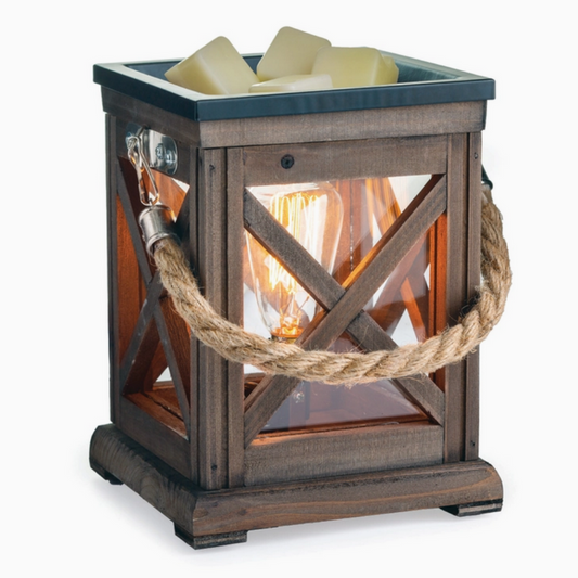 Brûleur électrique pour cire parfumée – lampe à parfum Edison Noyer et Corde bois espresso