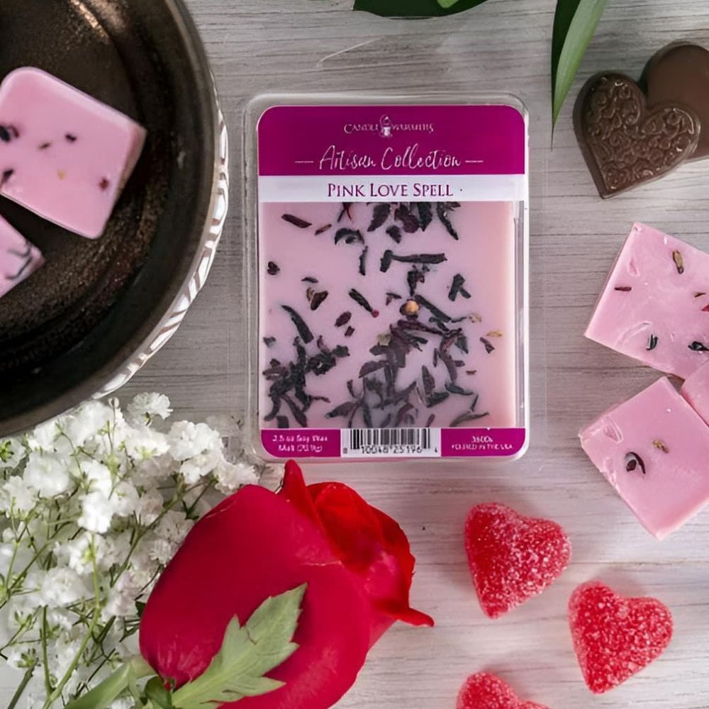 Fondant Charme d’Amour Rose 70 g avec illustration des fleurs précieuses et fruits frais pour une atmosphère délicate et sophistiquée