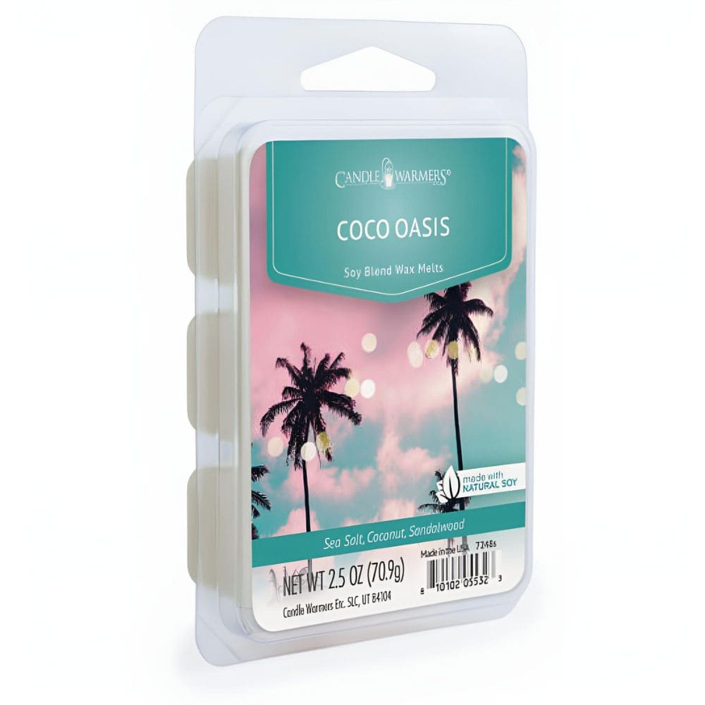 Fondant de cire de soja parfumée Coco Oasis 70 g – Candle Warmers pour une ambiance tropicale douce et apaisante